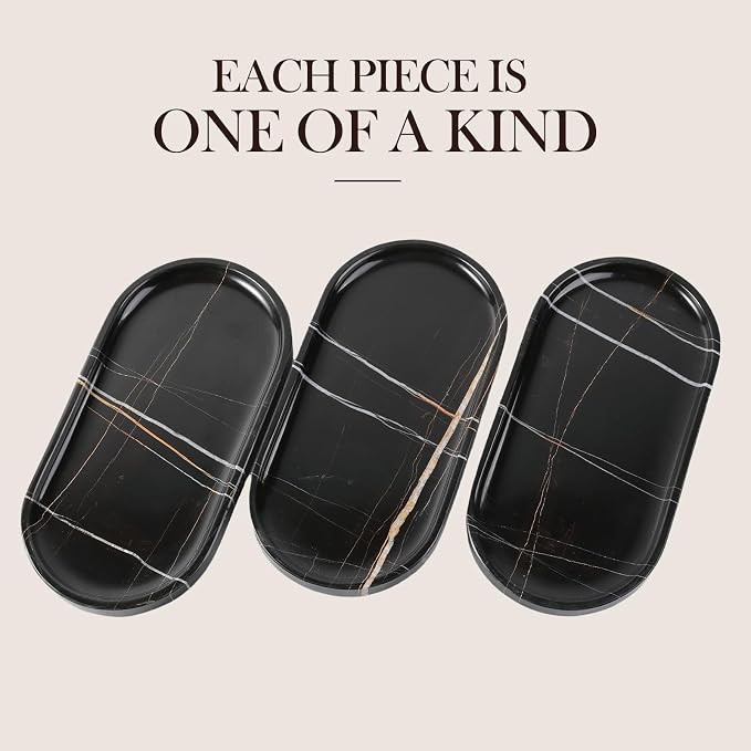 Koville Natural Black Marble Tray, Catchall - Image 5