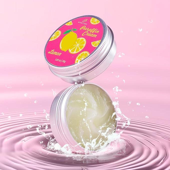 Cold Paraffin Wax Cream for Hands and Feet, Shea Butter Cuticle Balm, Lemon - Image 5