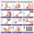 36-Piece DW2180 Professional Manicure Pedicure Kit, Electric Nail File Set - Image 5