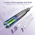TUOBEO Cordless Nail Drill Electric Rechargeable File Kit, Professional Efile - Image 2