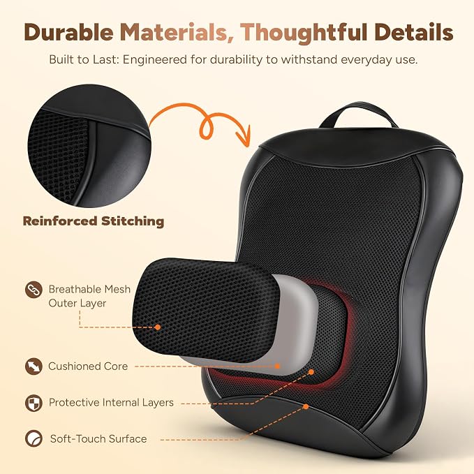 Back Massager with Heat, 4D Rolling Massage Nodes - Image 7