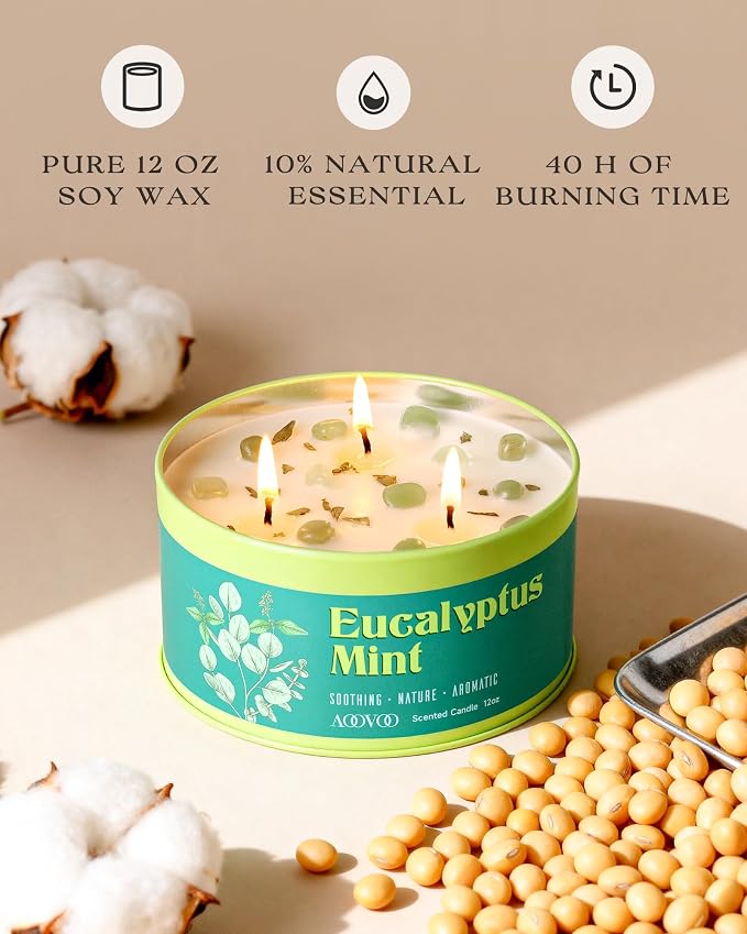 AOOVOO Eucalyptus Mint Candle for Relaxation - Image 3