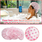 18 Pack Shower Caps for Women, Waterproof Reusable & Disposable Adjustable Bath - Image 5