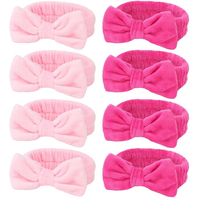 Ondder 8 Pcs Pink Spa Headband Microfiber Makeup & Face Wash Headbands by Ondder