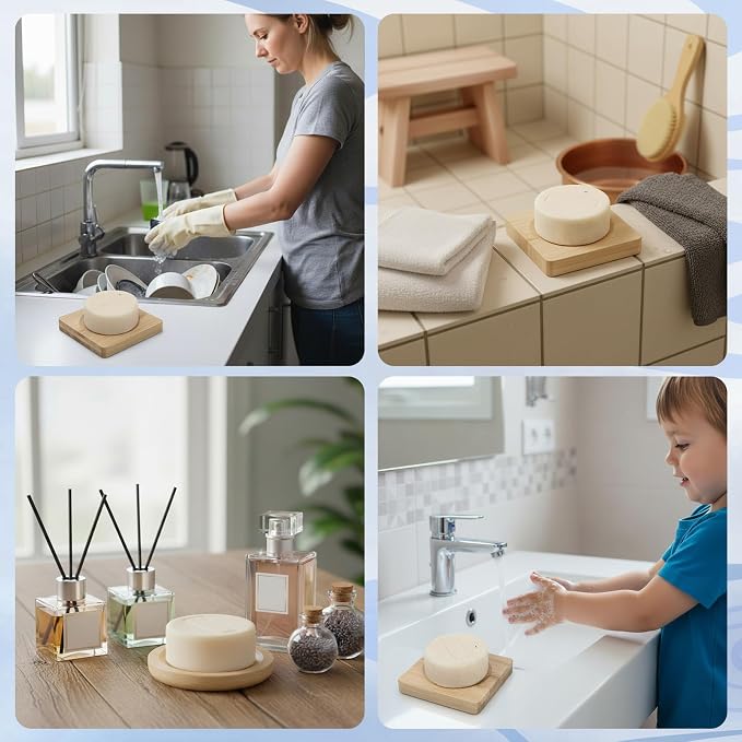 20Pcs Bamboo Soap Dishes 3 Inch Wooden Soap Tray Soaps Holder - Image 7