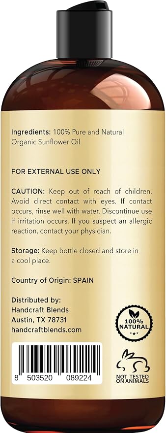 Handcraft Blends USDA Organic Sunflower Oil - Image 3