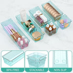 WOWBOX 12 Pack Clear Drawer Organizer Set, Acrylic Drawer Storage Trays - Image 3