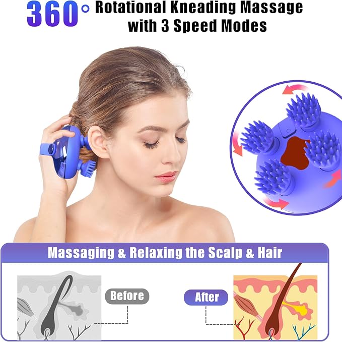 Scalp Massager Electric, Portable Scalp Massager Tool, Waterproof Head Massage - Image 3