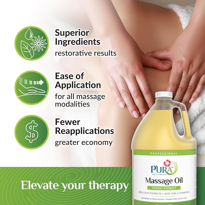 Herbal Therapy 1 Gallon Massage Oil, Aloe Vera, Professional, Massage Therapy - Image 4