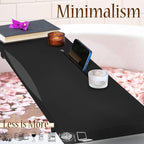 Stylish Black Bamboo Bathtub Tray Caddy - Image 3