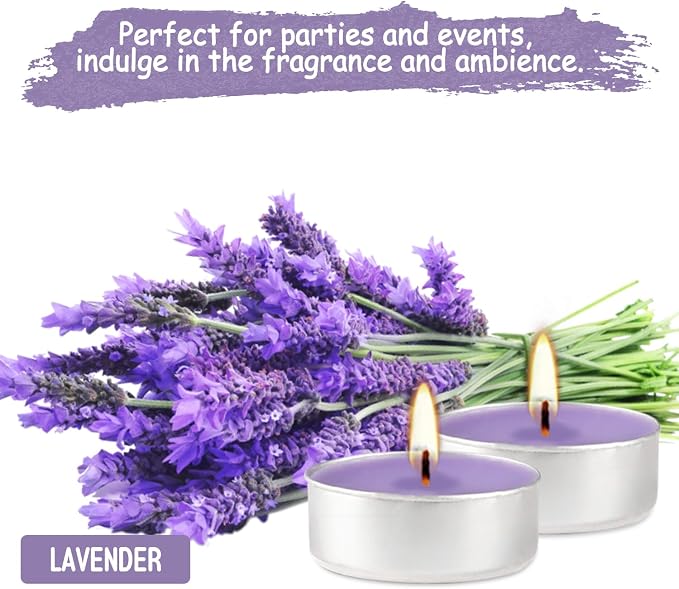 Purple Lavender Scented Tealight Candles - Image 4