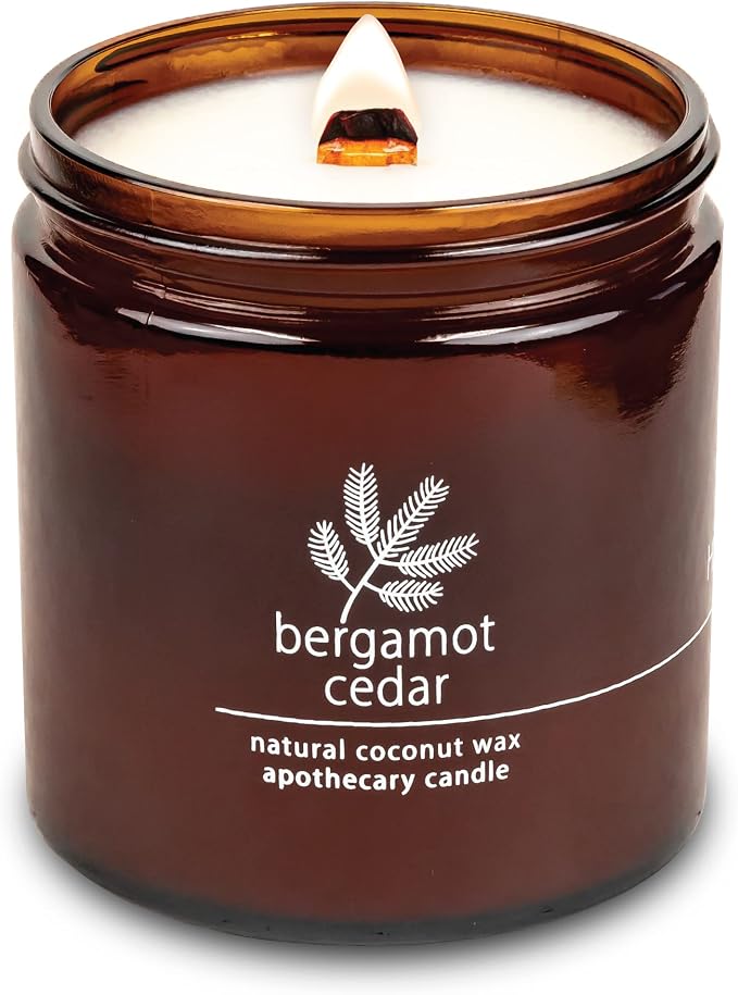 Hemlock Park Bergamot Cedar Apothecary Hand-Poured Scented Candle | Crackling by HemlockPark