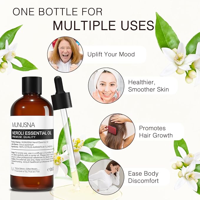 Neroli Essential Oil 100ML, 100% Pure Neroli Oil Aromatherapy Oil - Image 4