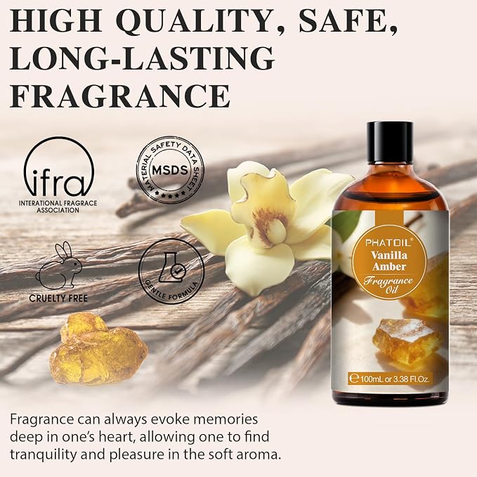 PHATOIL 3.38FL.OZ Vanilla Amber Fragrance Oils - Image 2