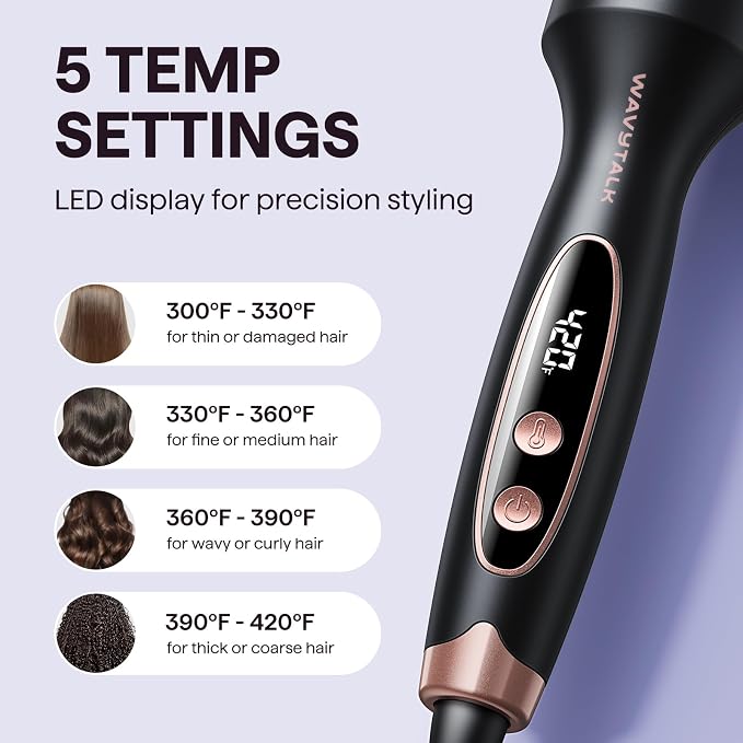 Wavytalk Blowout Boost Thermal Brush, 1.5 inch Heated Round Brush Curling Iron - Image 5
