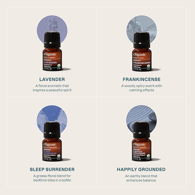Cliganic Serenity Essential Oils Diffuser Set – Aromatherapy Humidifier - Image 2