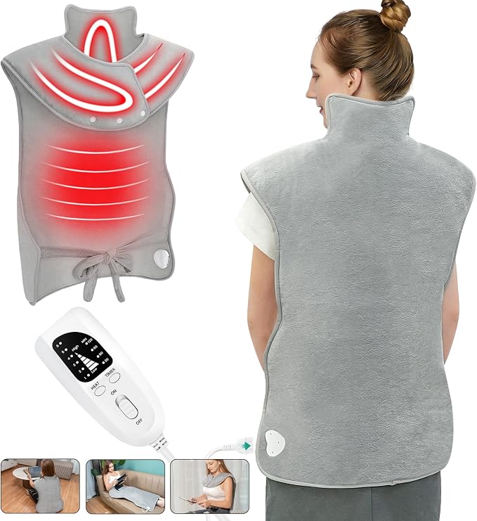 Heating Pad for Back Pain Relief, 22”x 37” Large Electric Heat Pad for Neck by FTOYIN