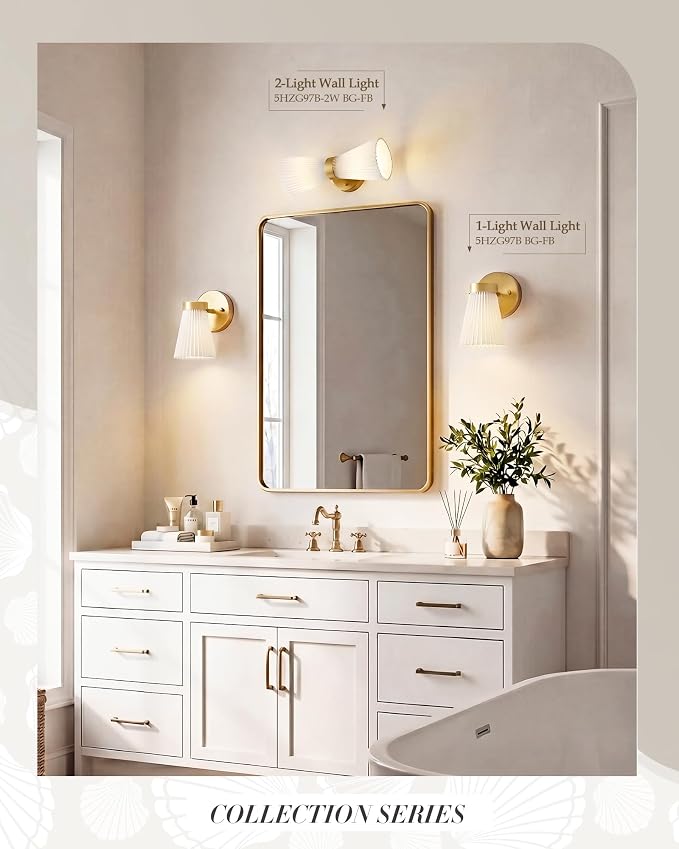Fabric Bathroom Light Fixture, HWH 1-Light Sconce Wall Lighting - Image 7