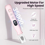 Electric Nail Drill, Cordless 2000 mAh Rechargeable Portable Nail File 12 in 1 - Image 4