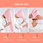 YFONG 2 Pack Microfiber Hair Towel Wrap - Image 6