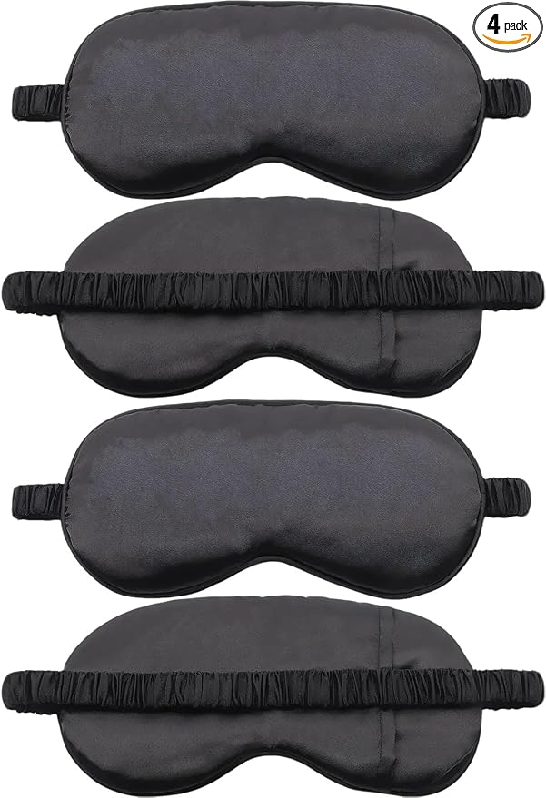 4 Pack Sleep Mask for Women & Men, 100% Blackout Silky Eye Cover, Zero Eye by Unknown