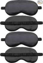 4 Pack Sleep Mask for Women & Men, 100% Blackout Silky Eye Cover, Zero Eye by Unknown