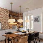 KCO Lighting Large Milk Glass Pendant Lighting Kitchen Island Brushed Brass - Image 7