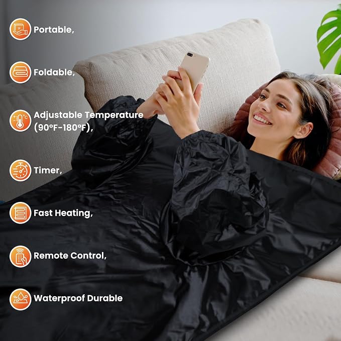 Lcoco&Dream Portable Sauna Blanket, Dual Sided Temperature Control，Relaxation - Image 3