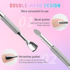 Pre-Treatment Cuticle Pusher, Dual Ended Cuticle Remover Russian Prep Nail - Image 4