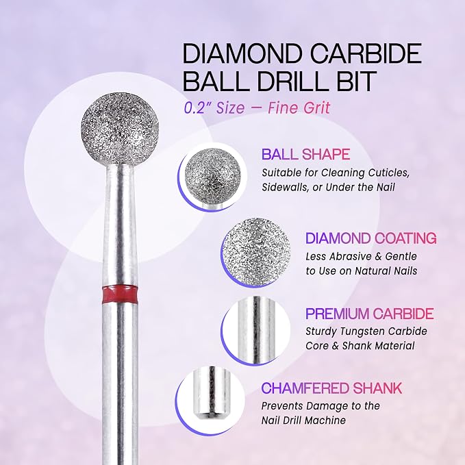 PANA 3/32" Diamond Carbide Ball Bit- Style 06, Fine Grit - Image 3