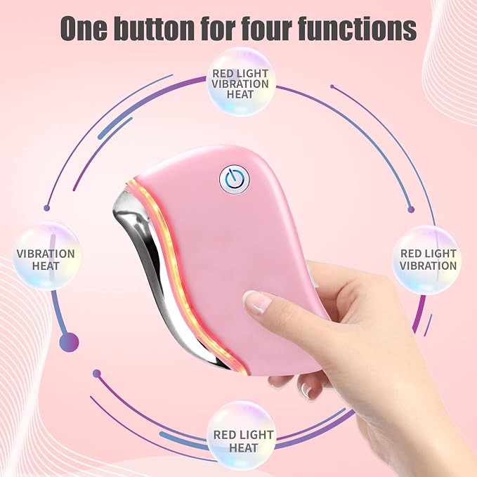 Aikertec Heat Electric Gua Sha Tool, 4-in-1 Multi-Function Anti-Aging Face - Image 4