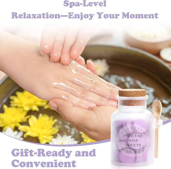 Pedicure Foot Spa Tablets 10 Oz Plastic Bath Salts Jar Foot Soak Tablets - Image 6