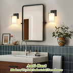 Set of 2 Wall Sconces for Bathroom, Modern Vanity Light Fixtures, Matte Black - Image 2