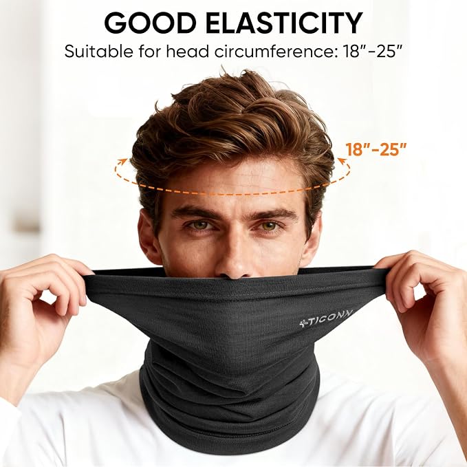 TICONN Neck Gaiter Face Cover Scarf, Neck Warmer Breathable Sun & Wind-proof - Image 2