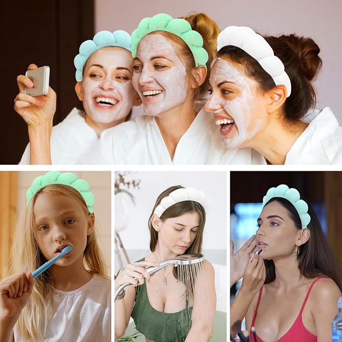 Spa Headband, 3 Pack Soft Terry Cloth Hairband - Image 6