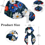 Scrub Cap with Hair Scrunchy, Ponytail Holder Surgical Cap - Image 2