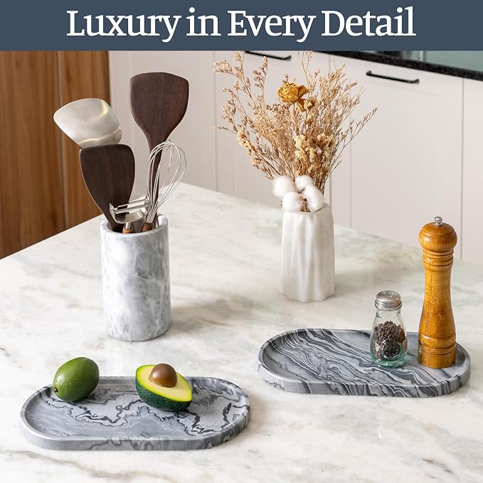 Koville Natural Marble Tray, Catchall - Image 4