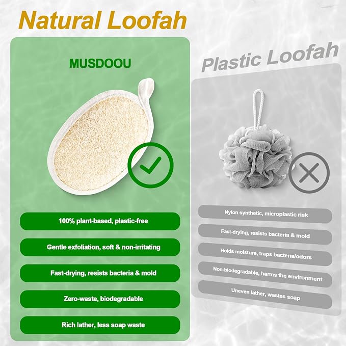 Natural Loofah Exfoliating Body Scrubber Pads, 24 Pack Dual Sided Shower Bath - Image 5