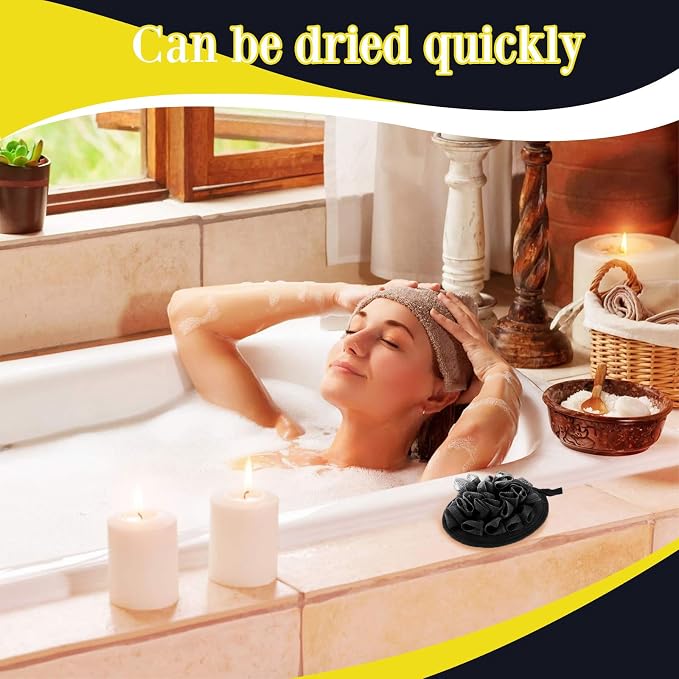 Boao 6 Pcs Bath Shower Pouf Sponge Mesh Pouf Shower Ball Exfoliating Body - Image 6