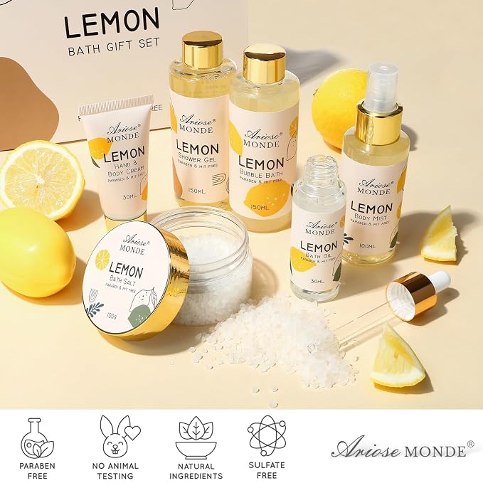 Lemon Scent Bath Spa Gift Box Set - Image 7