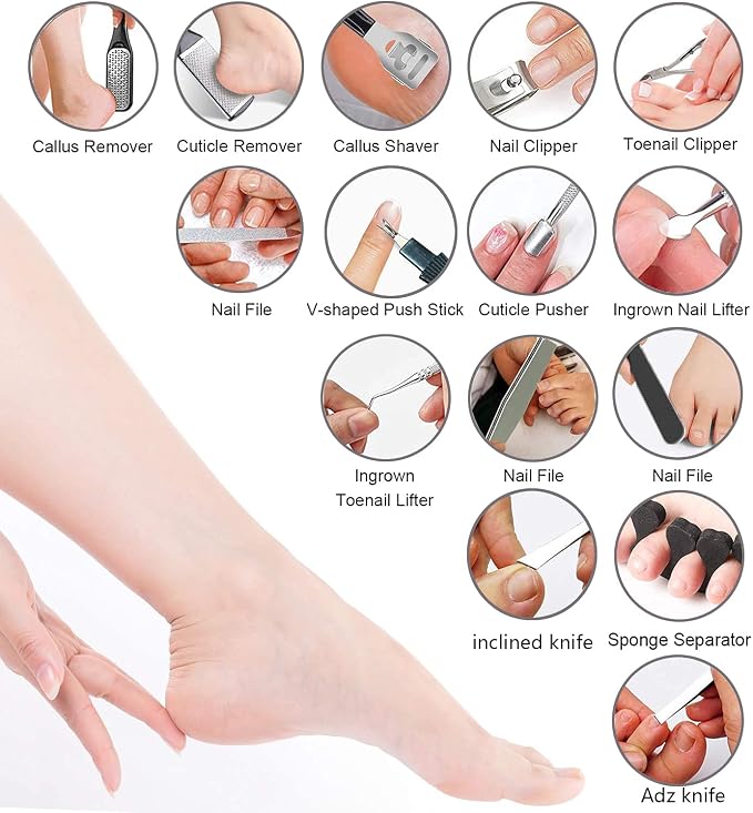 36 in 1 Pedicure Kit, Professional Pedicure Tools Foot Rasp Foot Dead Skin - Image 2