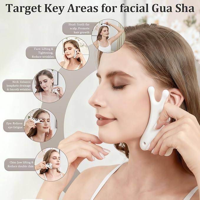 6-in-1 Ceramic Gua Sha Tool for Body & Face, Lymphatic Drainage, Trigger Point - Image 5