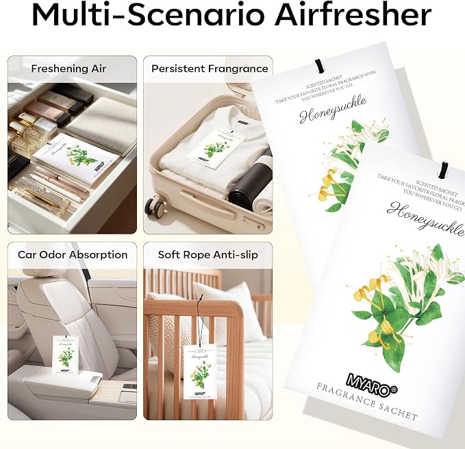 MYARO 12 Packs Honeysuckle Scented Sachets - Image 3