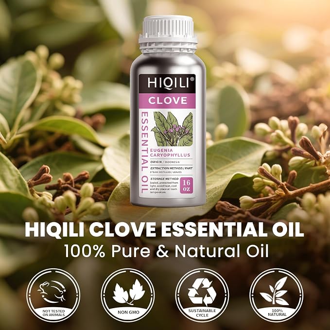 HIQILI 16 Fl Oz Clove Essential Oil, Pure Natural - Image 2