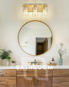 3-Light Bathroom Light Fixtures, Brushed Gold Vanity Light - Image 6