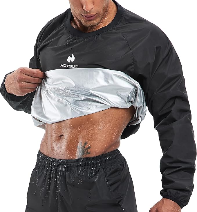 HOTSUIT Men Sauna Suit Sweat Suits Durable Gym Exercise Workout Jacket by HOTSUIT