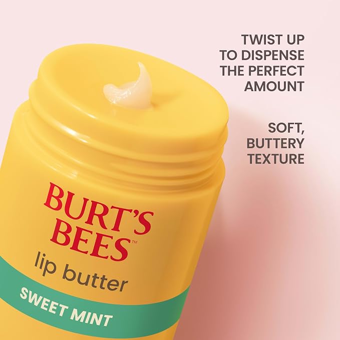 Burt's Bees Sweet Mint Lip Butter, Repairs Dry Lips, 24 Hour Hydration - Image 5