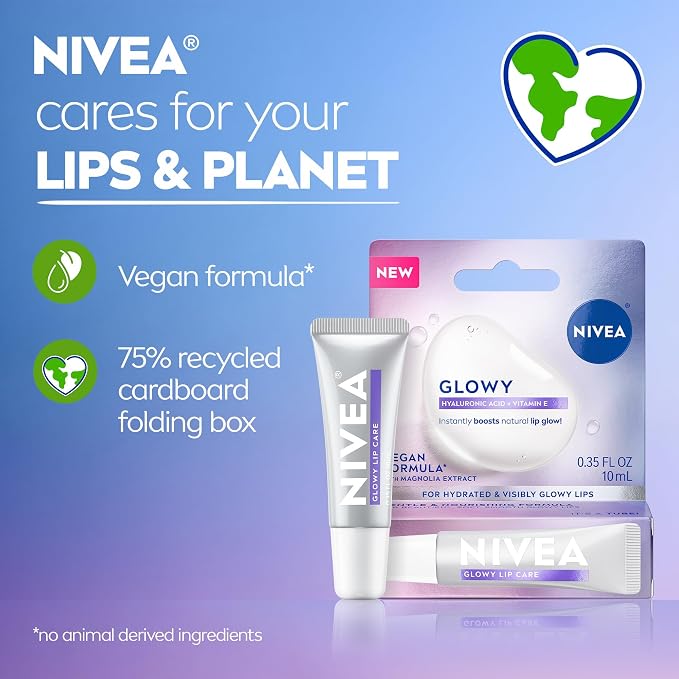 NIVEA Glowy Lips, Vegan Lip Balm - Image 8