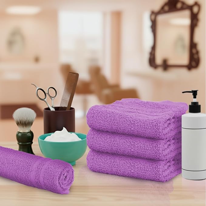 Hand Towels Purple Economy Salon Towels - Image 5