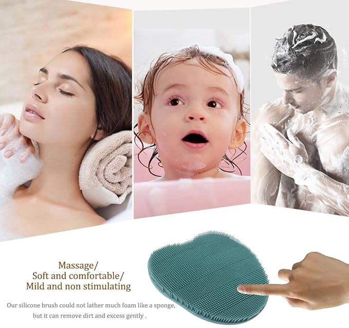 1 Pack Soft Silicone Shower Brush Body Wash Bath Exfoliating Skin Massage - Image 6